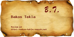 Bakos Tekla névjegykártya