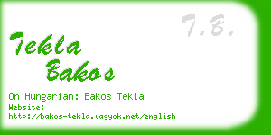 tekla bakos business card